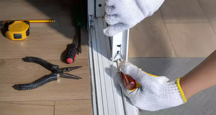 Backyard Sliding Door Track Repair in Englewood, FL